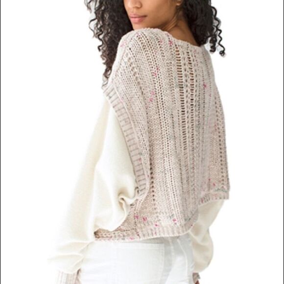 Free People Honey Cable Pullover Woman’s Sweater in White Combo Various Sizes - Picture 3 of 6